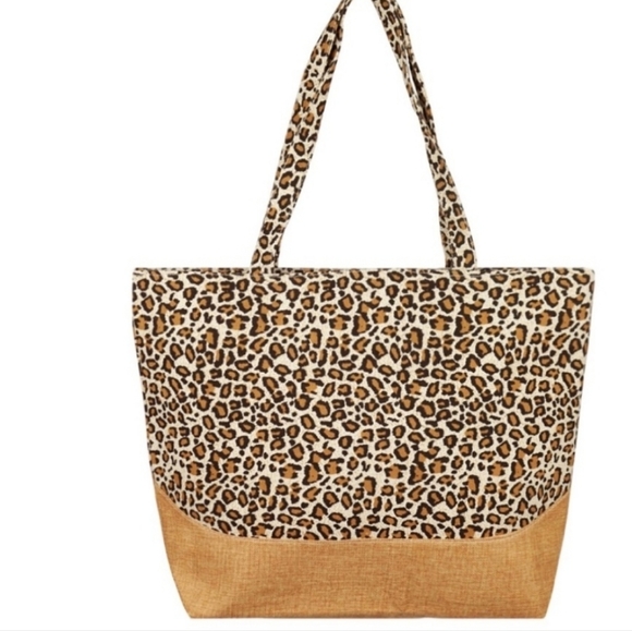 Blue or Brown Leopard Print Bag - Picture 3 of 5